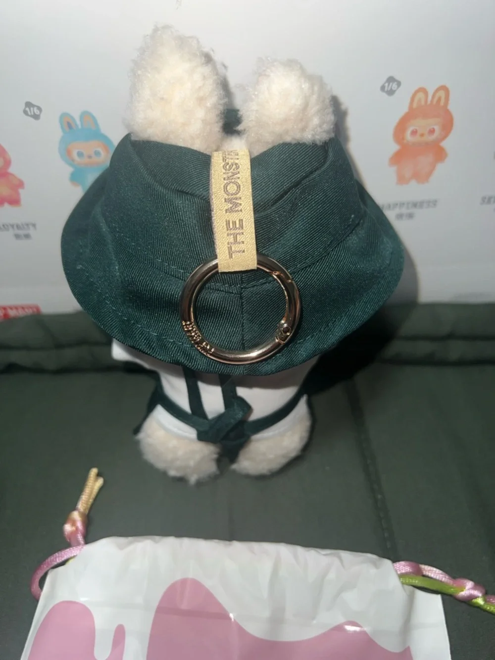 Exciting Macaron Pink Drawstring Plush Toy Bag - Picture 4 of 4